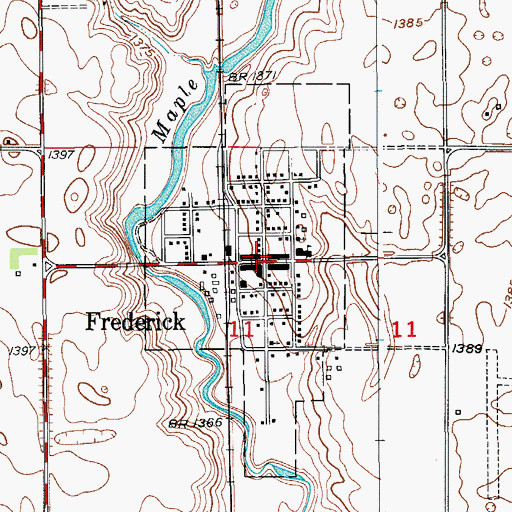 Topographic Map of Frederick, SD