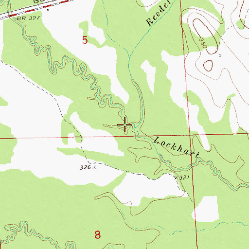 Topographic Map of Reeder Branch, AL
