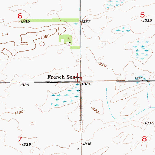 Topographic Map of French School, SD