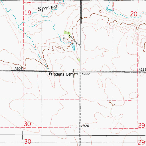 Topographic Map of Friedens Lutheran Cemetery, SD