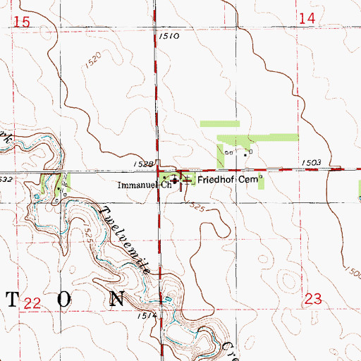 Topographic Map of Friedhof Cemetery, SD