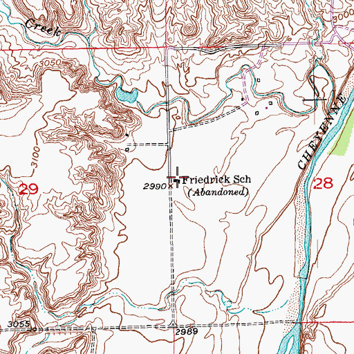 Topographic Map of Friedrick School, SD