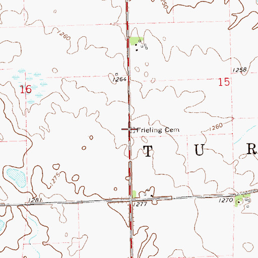 Topographic Map of Frieling Cemetery, SD
