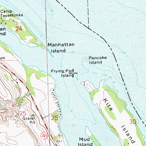 Topographic Map of Frying Pan Island, SD