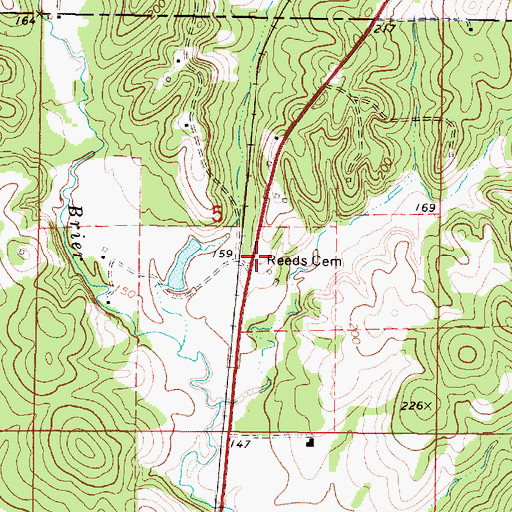 Topographic Map of Reeds Cemetery, AL