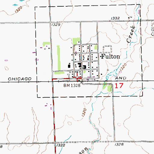 Topographic Map of Fulton, SD