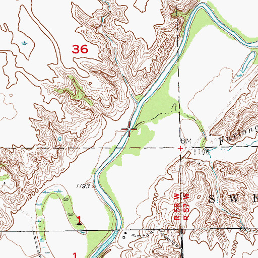 Topographic Map of Furlong Creek, SD