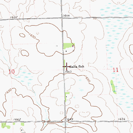 Topographic Map of Galla School, SD