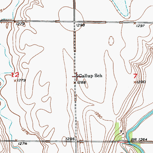 Topographic Map of Gallup School, SD