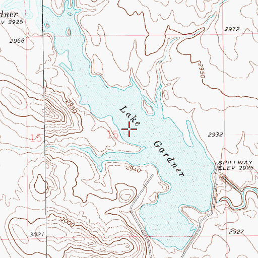 Topographic Map of Lake Gardner, SD