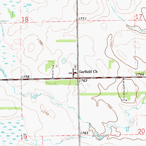 Topographic Map of Garfield Church, SD