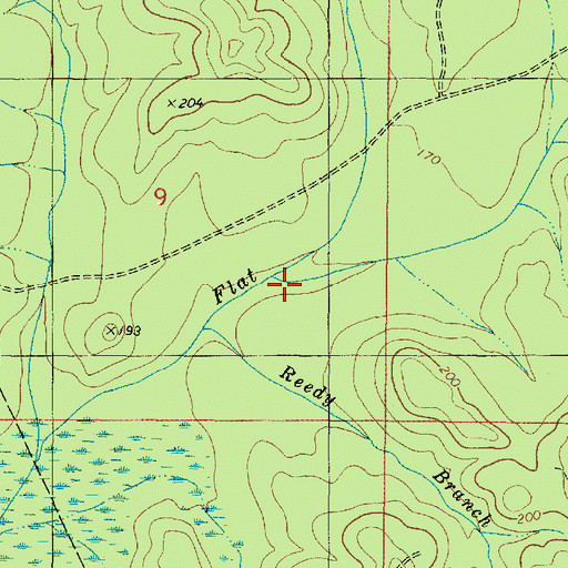 Topographic Map of Reedy Branch, AL