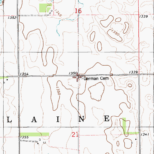 Topographic Map of German Cemetery, SD