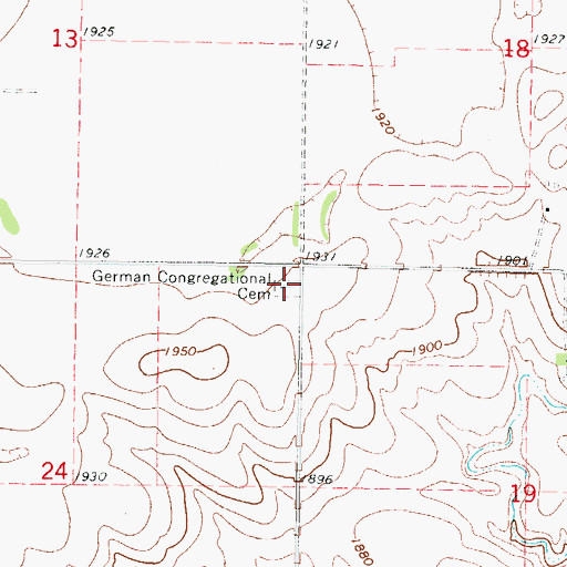 Topographic Map of German Congregational Church, SD
