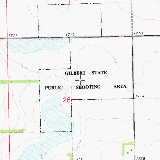 Topographic Map of Gilbert State Public Shooting Area, SD
