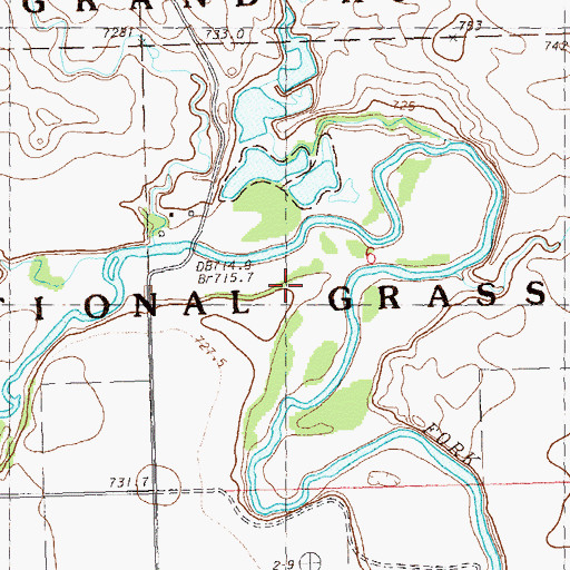 Topographic Map of Giles Creek, SD