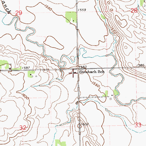 Topographic Map of Ginsbach School, SD