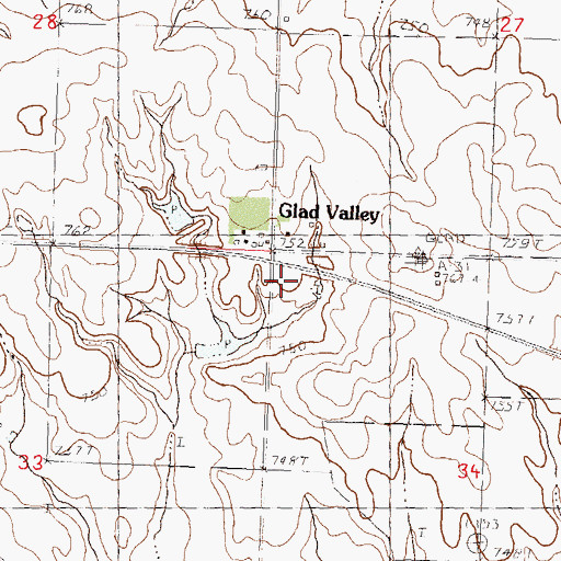 Topographic Map of Glad Valley, SD