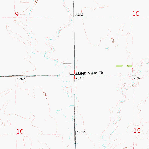Topographic Map of Glen View Church, SD