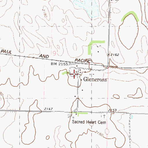 Topographic Map of Glencross, SD