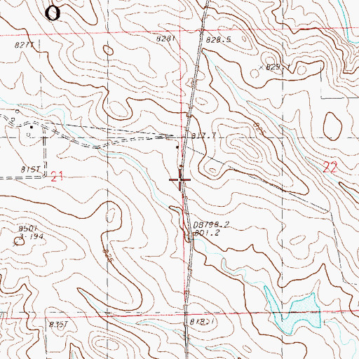 Topographic Map of Glendo School, SD