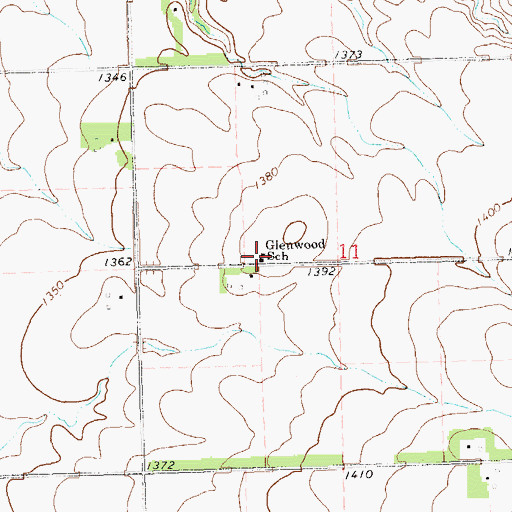 Topographic Map of Glenwood School, SD