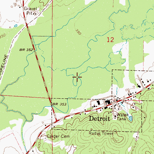 Topographic Map of Reedy Branch, AL