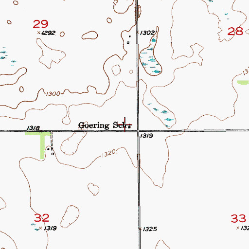 Topographic Map of Goering School, SD