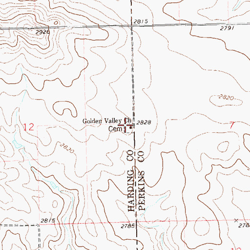 Topographic Map of Golden Valley Church, SD