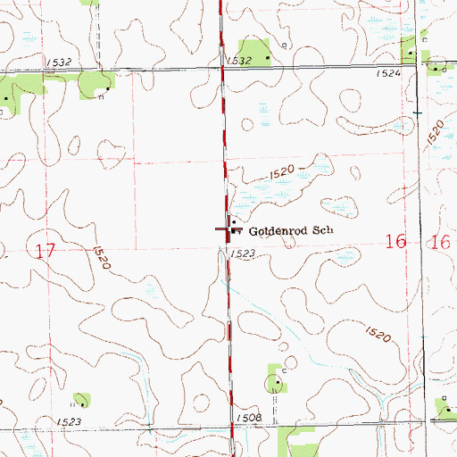 Topographic Map of Goldenrod School, SD