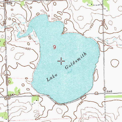 Topographic Map of Lake Goldsmith, SD