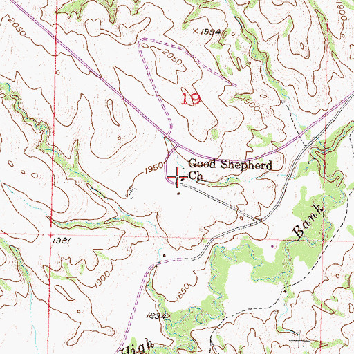 Topographic Map of Good Shepherd Church, SD