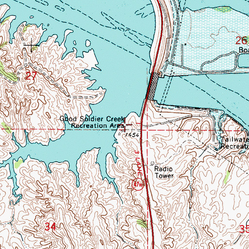 Topographic Map of Good Soldier Creek Recreation Area, SD