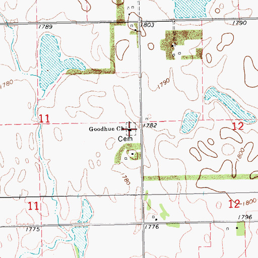 Topographic Map of Goodhue Church, SD