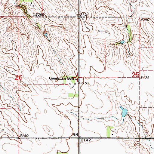Topographic Map of Goodman School, SD