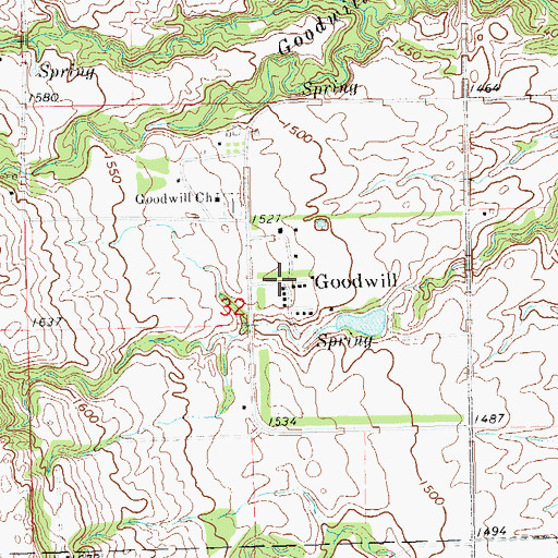 Topographic Map of Goodwill, SD