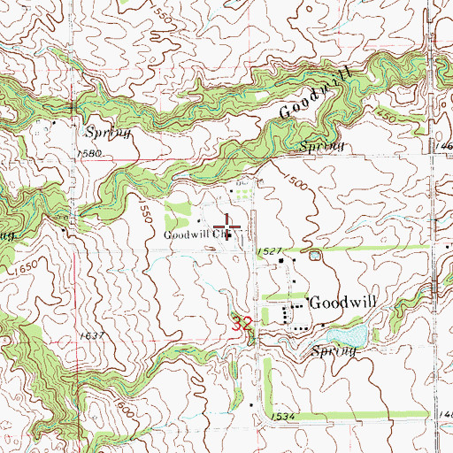 Topographic Map of Goodwill Church, SD