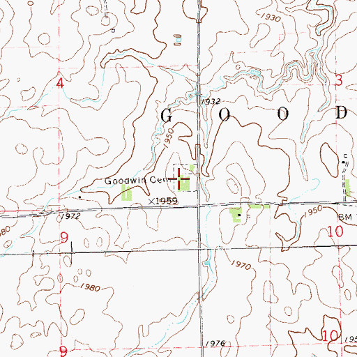 Topographic Map of Goodwin Cemetery, SD