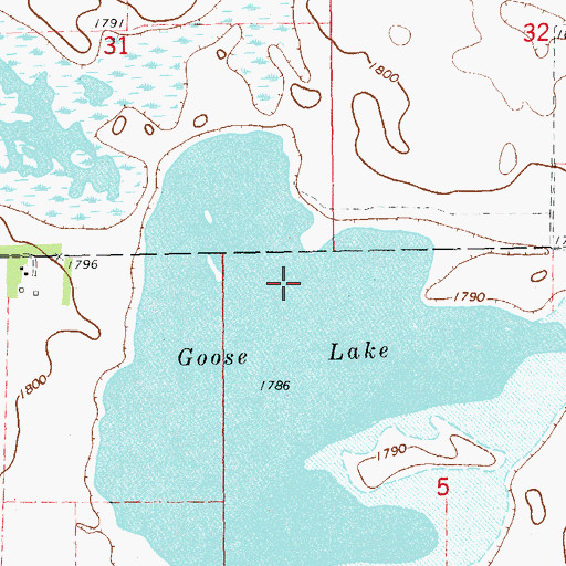 Topographic Map of Goose Lake, SD