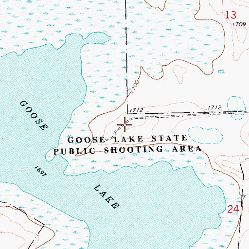 Topographic Map of Goose Lake State Public Shooting Area, SD