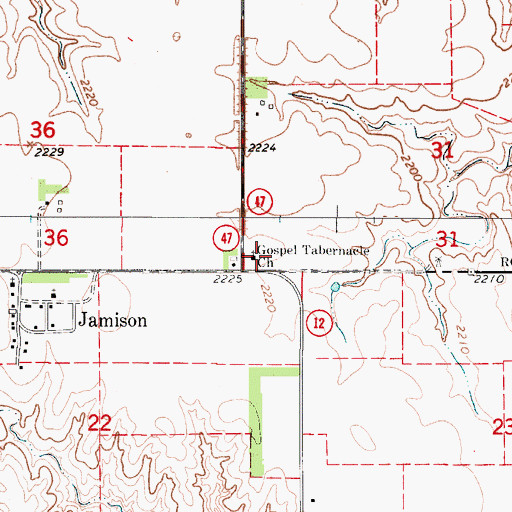Topographic Map of Gospel Tabernacle Church, SD