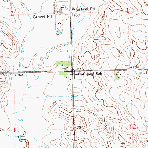 Topographic Map of Gothland School, SD