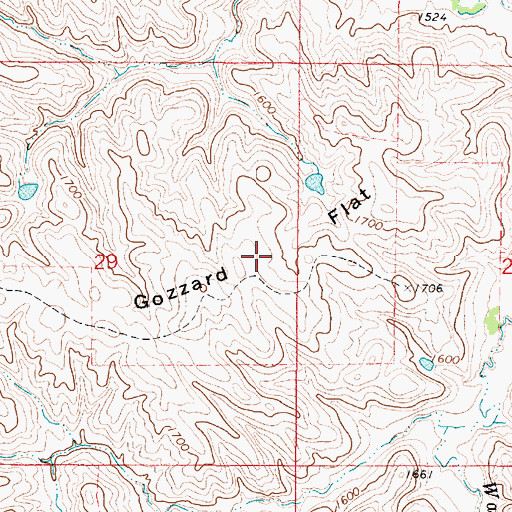 Topographic Map of Gozzard Flat, SD