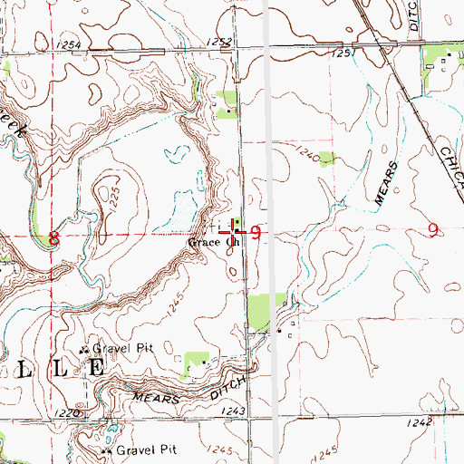 Topographic Map of Grace Church, SD