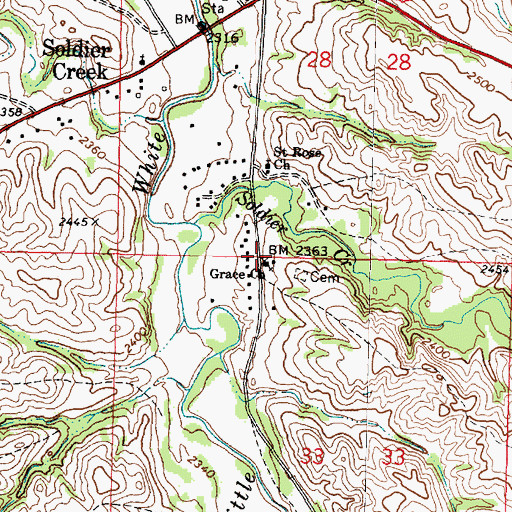 Topographic Map of Grace Church, SD