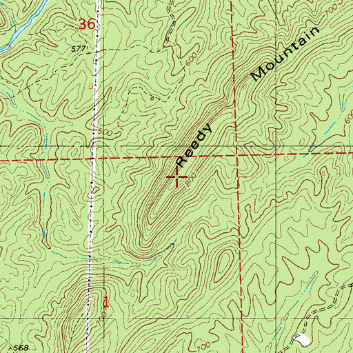 Topographic Map of Reedy Mountain, AL