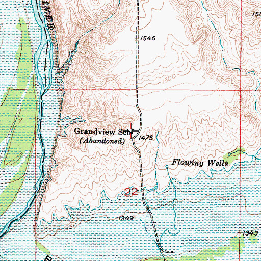 Topographic Map of Grandview School, SD