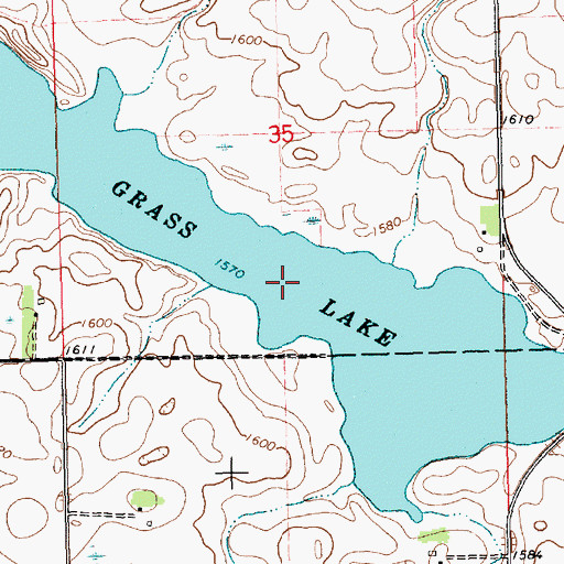 Topographic Map of Grass Lake, SD