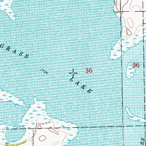 Topographic Map of Grass Lake, SD