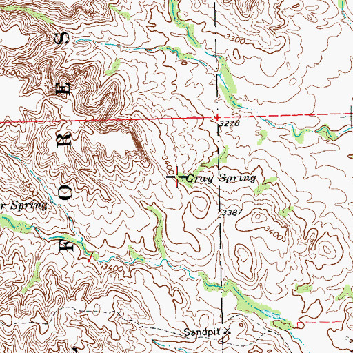 Topographic Map of Gray Spring, SD